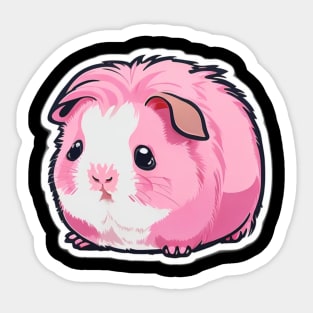 cute little pink guinea pig Sticker